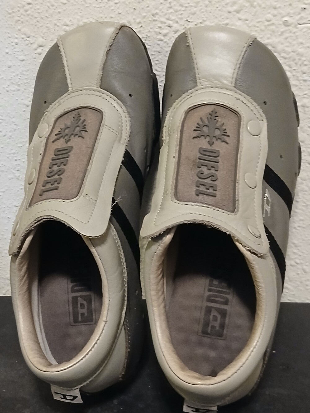 Diesel Sasa Gray Leather Sneakers Shoes Women’s US 5 EU 35 Y2K